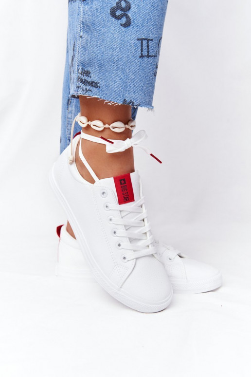 Sneakers in pelle naturale con strisce decorative BIG STAR DD274685 colore bianco