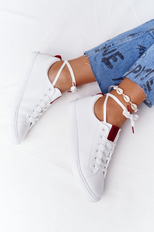 Sneakers in pelle naturale con strisce decorative BIG STAR DD274685 colore bianco