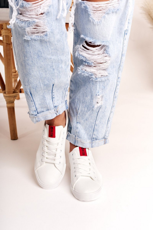 Sneakers in pelle naturale con strisce decorative BIG STAR DD274685 colore bianco Sneakers in pelle naturale con strisce decorative BIG STAR DD274685 colore bianco