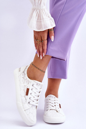 Sneakers con motivi in pizzo BIG STAR W274925 colore bianco