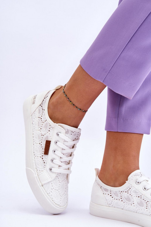 Sneakers con motivi in pizzo BIG STAR W274925 colore bianco