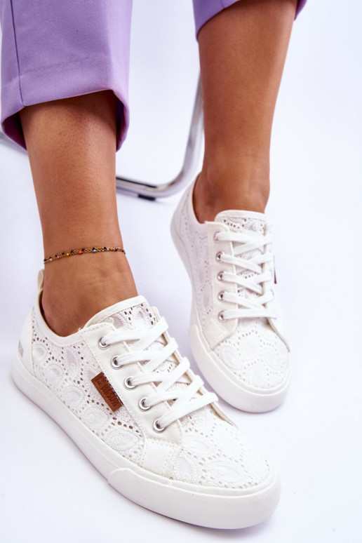 Sneakers con motivi in pizzo BIG STAR W274925 colore bianco