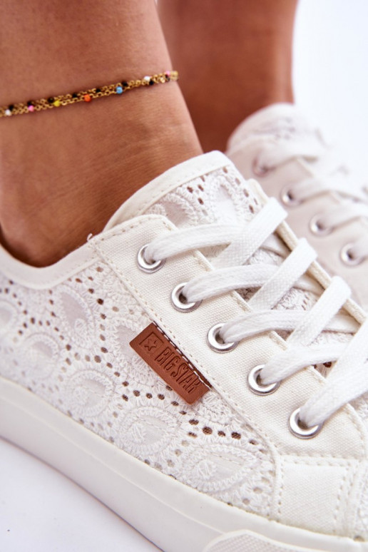 Sneakers con motivi in pizzo BIG STAR W274925 colore bianco
