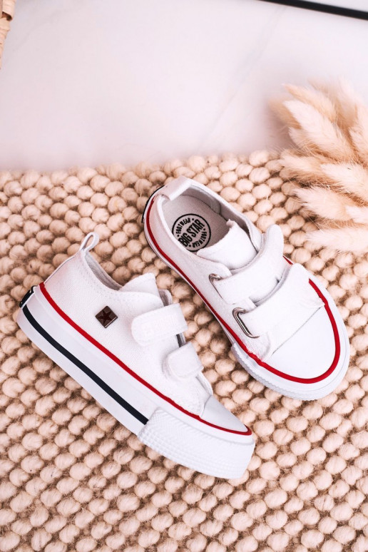 Scarpe per il tempo libero da bambino con chiusure adesive BIG STAR HH374199 colore bianco