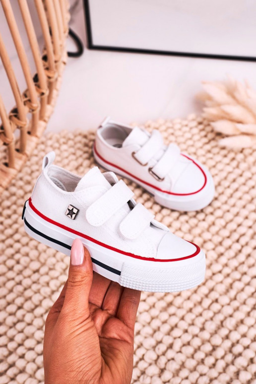Scarpe per il tempo libero da bambino con chiusure adesive BIG STAR HH374199 colore bianco