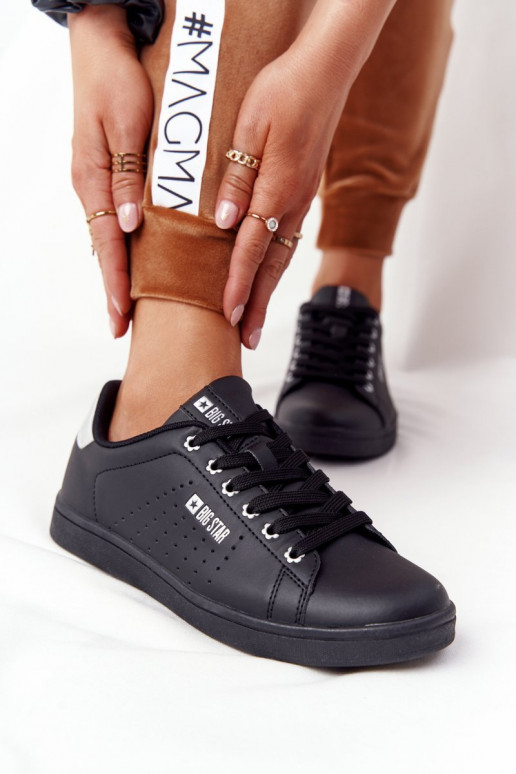 Sneakers in pelle naturale BIG STAR DD274586 Nera e argento