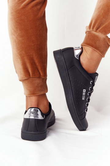 Sneakers in pelle naturale BIG STAR DD274586 Nera e argento 2
