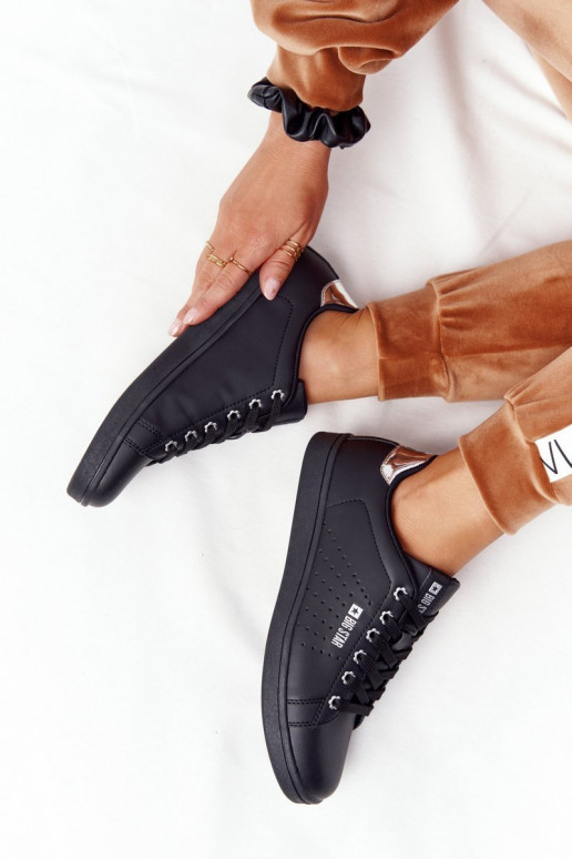 Sneakers in pelle naturale BIG STAR DD274586 Nera e argento