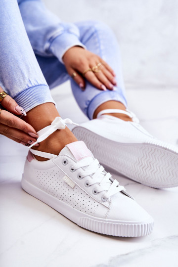 Sneakers in pelle naturale BIG STAR HH274073 Colore bianco-rosa