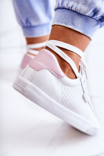Sneakers in pelle naturale BIG STAR HH274073 Colore bianco-rosa 2