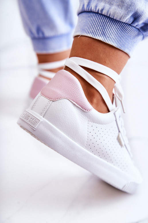 Sneakers in pelle naturale BIG STAR HH274073 Colore bianco-rosa
