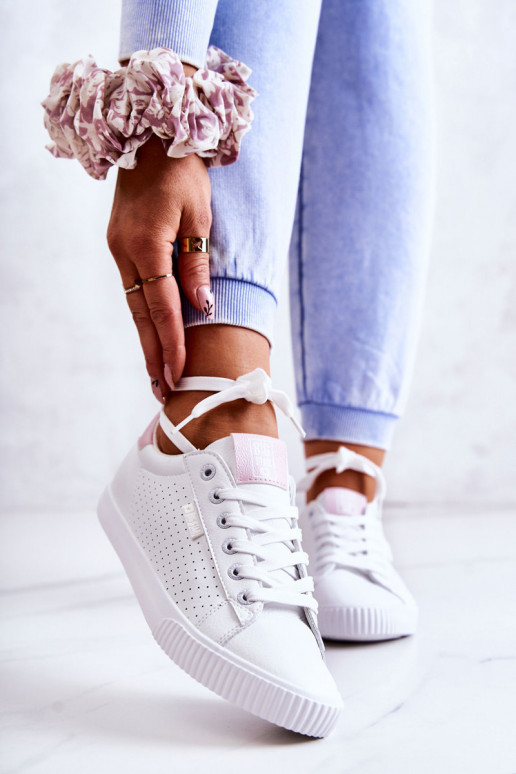 Sneakers in pelle naturale BIG STAR HH274073 Colore bianco-rosa