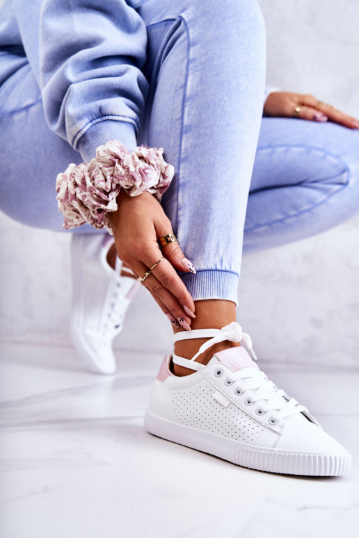 Sneakers in pelle naturale BIG STAR HH274073 Colore bianco-rosa