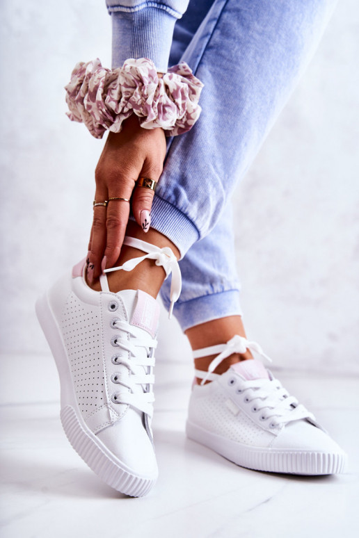 Sneakers in pelle naturale BIG STAR HH274073 Colore bianco-rosa