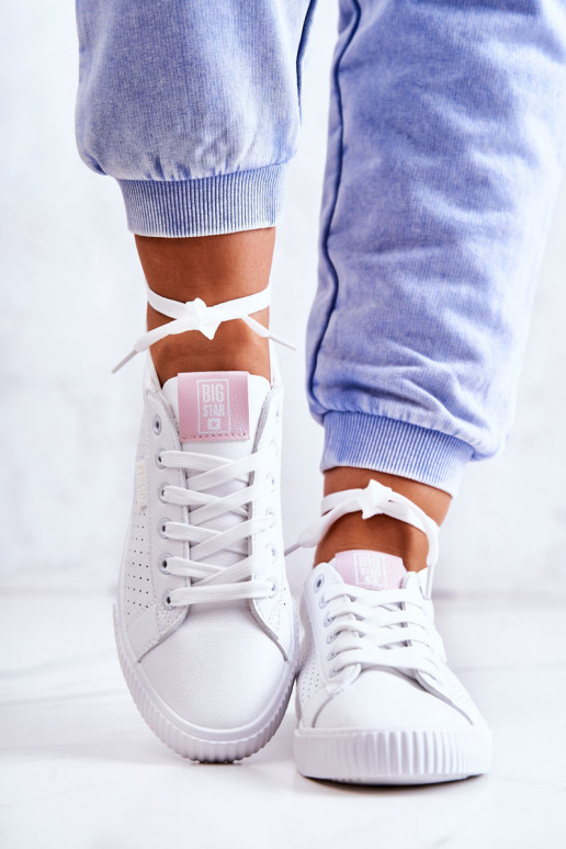 Sneakers in pelle naturale BIG STAR HH274073 Colore bianco-rosa