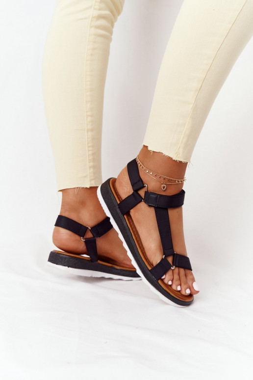 Sandali da donna con suola in gomma di colore nero Stranger