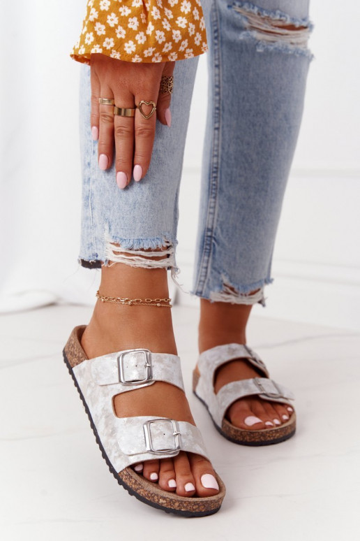 Sandali con fibbie in colore argento Vivio