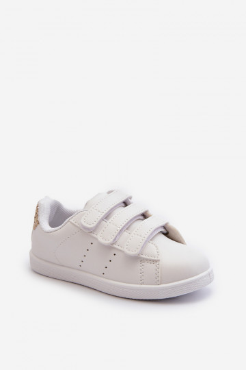 Sneakers da bambino con chiusure adesive Colore bianco-oro Cute Girl