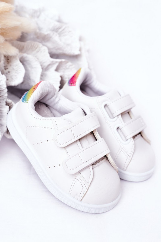 Scarpe da ginnastica per bambini con chiusure adesive Colore bianco-arcobaleno Cute Girl