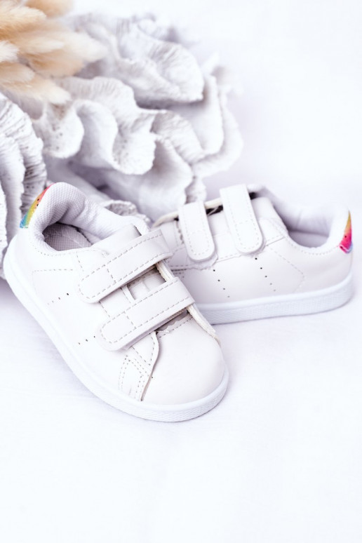 Scarpe da ginnastica per bambini con chiusure adesive Colore bianco-arcobaleno Cute Girl