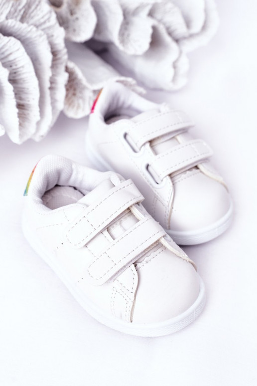 Scarpe da ginnastica per bambini con chiusure adesive Colore bianco-arcobaleno Cute Girl