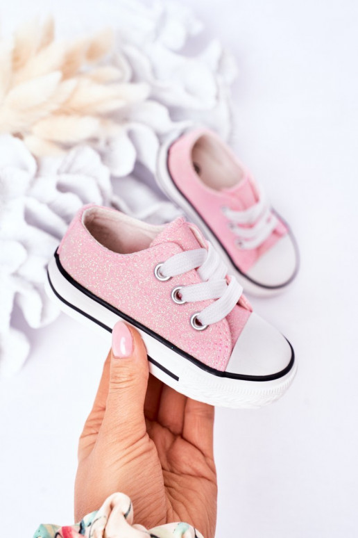 Scarpe casual per bambini con glitter nel colore rosa Bling-Bling