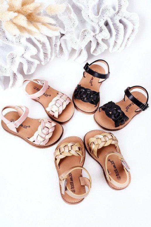 Sandali per bambini con stampa serpente in colore nero Baxlee
