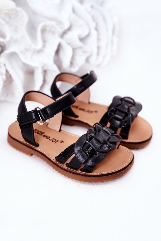 Sandali per bambini con stampa serpente in colore nero Baxlee