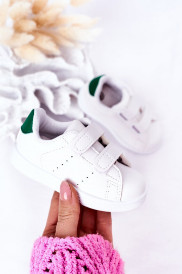 Sneakers da bambino con chiusure adesive Colore bianco-verde California