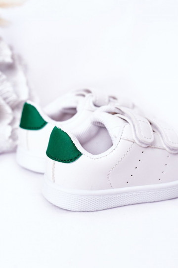 Sneakers da bambino con chiusure adesive Colore bianco-verde California 2