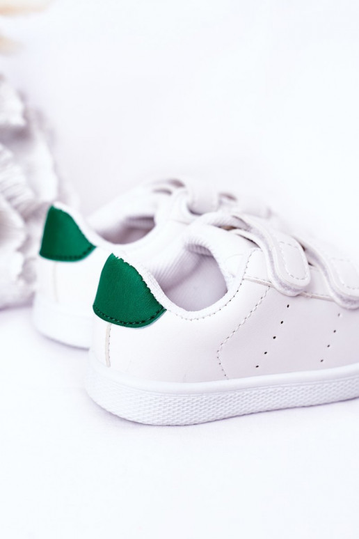 Sneakers da bambino con chiusure adesive Colore bianco-verde California