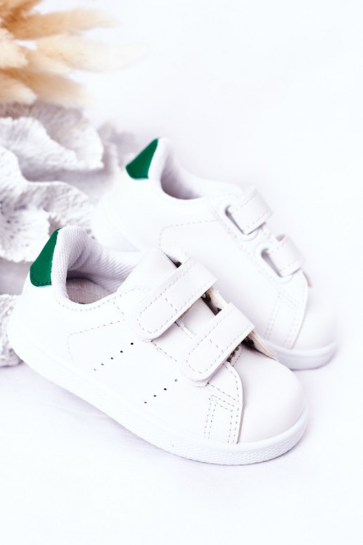Sneakers da bambino con chiusure adesive Colore bianco-verde California