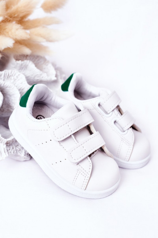 Sneakers da bambino con chiusure adesive Colore bianco-verde California