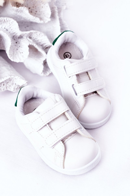 Sneakers da bambino con chiusure adesive Colore bianco-verde California