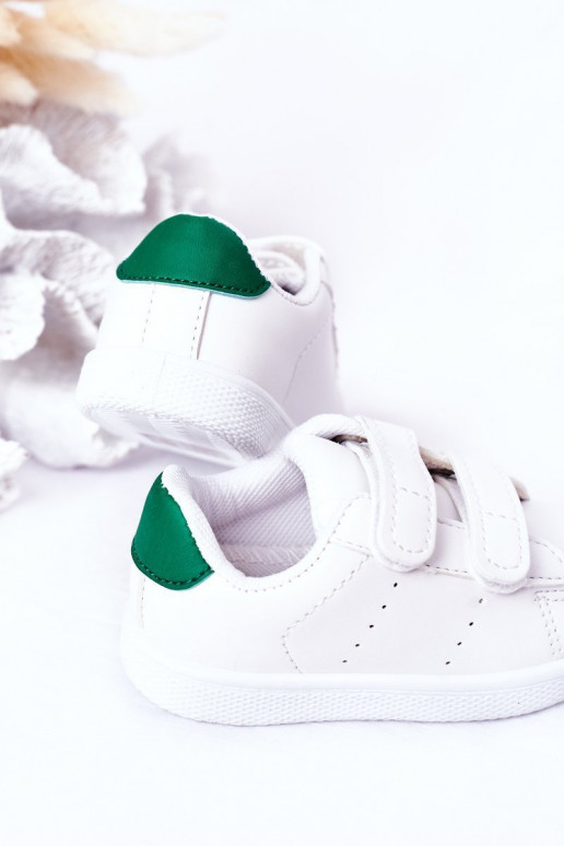 Sneakers da bambino con chiusure adesive Colore bianco-verde California