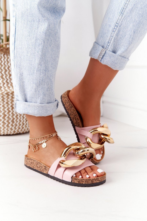 Pantofole con catene in colore rosa Last Dance