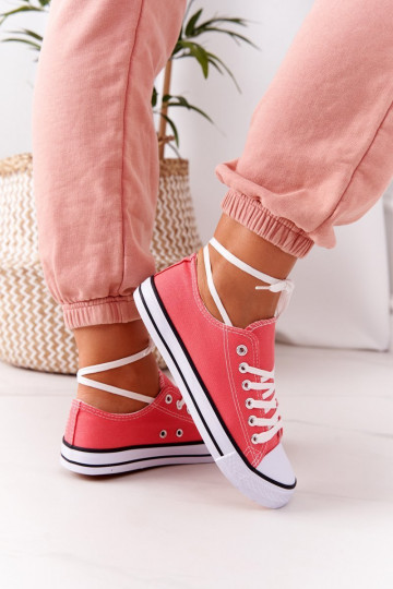 Scarpe casual modello classico in color corallo 2