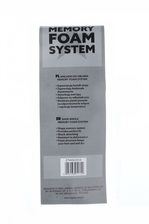 Solette per scarpe BIG STAR Memory Foam System 2 paia