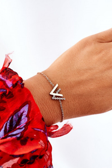 Bracciale con catena con occhi scintillanti in colore oro rosa