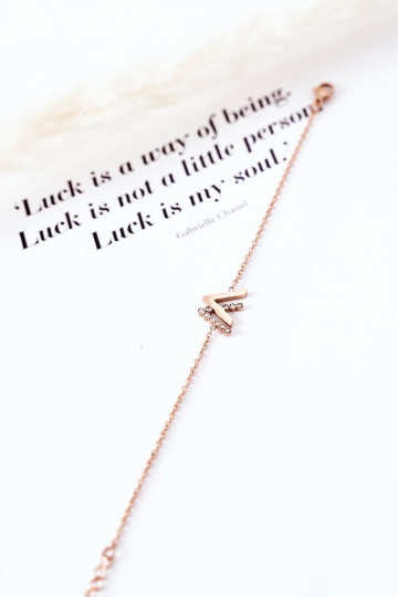 Bracciale con catena con occhi scintillanti in colore oro rosa 2