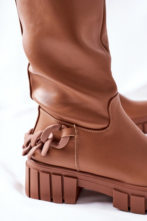 stivaletti marroni con catene Teardown