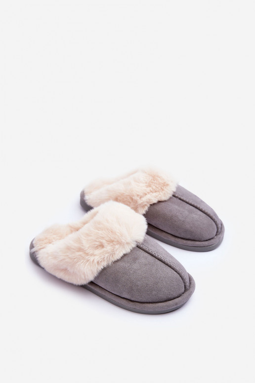 Pantofole con pelliccia nel colore grigio Pinky