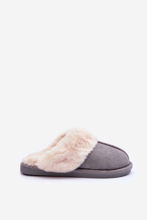 Pantofole con pelliccia nel colore grigio Pinky