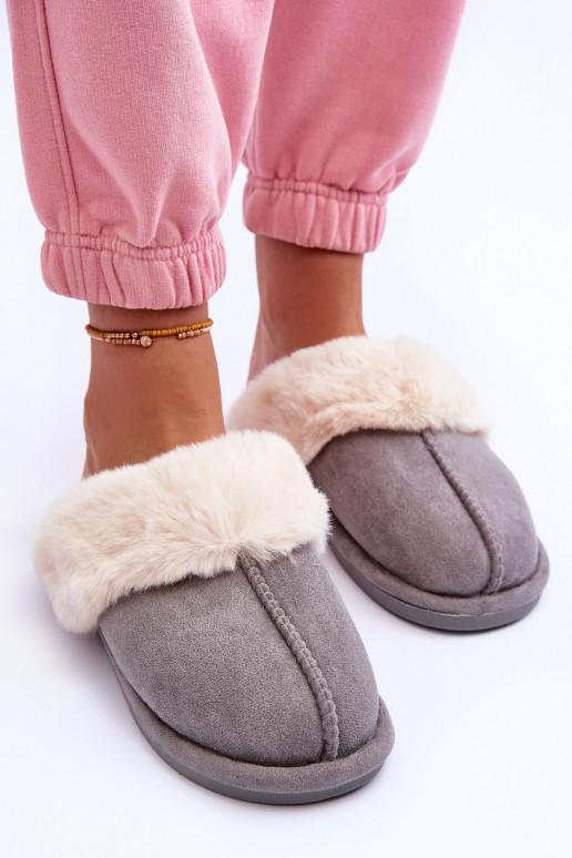 Pantofole con pelliccia nel colore grigio Pinky
