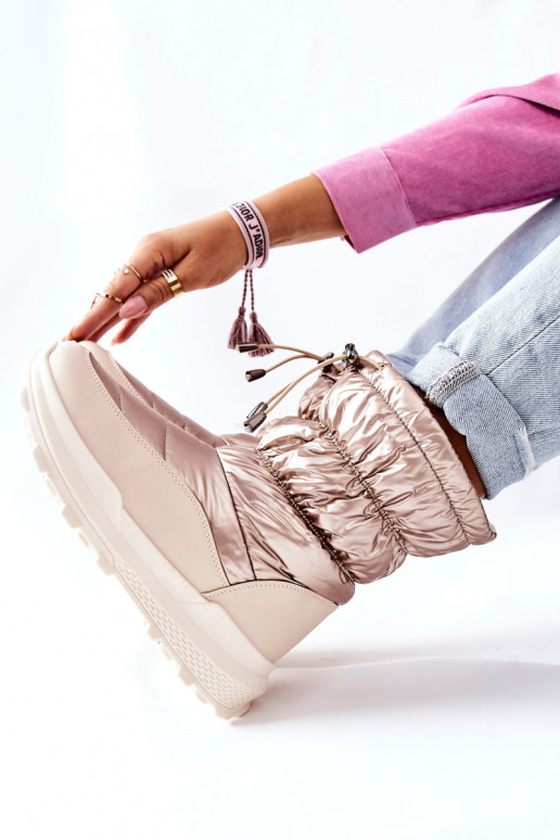 stivali da neve riscaldati con cerniere in colore oro Starbone stivali da neve riscaldati con cerniere in colore oro Starbone