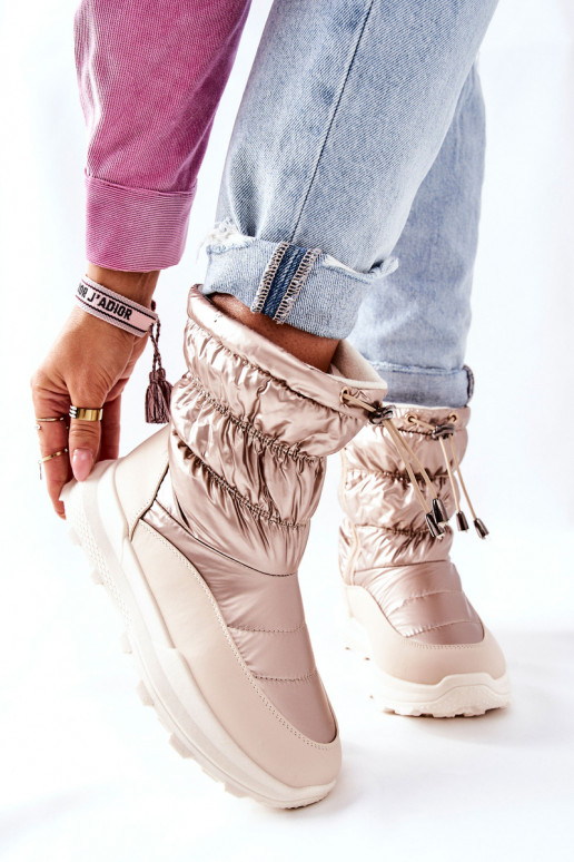 stivali da neve riscaldati con cerniere in colore oro Starbone stivali da neve riscaldati con cerniere in colore oro Starbone