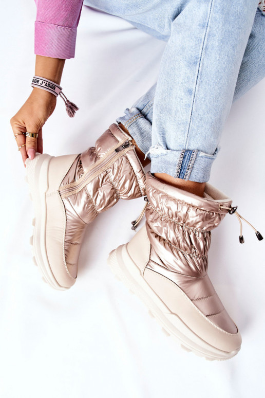 stivali da neve riscaldati con cerniere in colore oro Starbone stivali da neve riscaldati con cerniere in colore oro Starbone