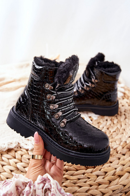 Stivali caldi per bambini con pelliccia all'interno Colore nero Doreen Stivali caldi per bambini con pelliccia all'interno Colore nero Doreen