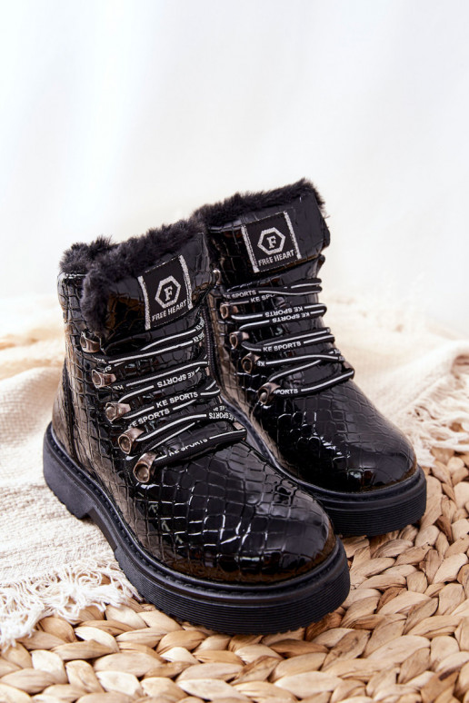 Stivali caldi per bambini con pelliccia all'interno Colore nero Doreen Stivali caldi per bambini con pelliccia all'interno Colore nero Doreen