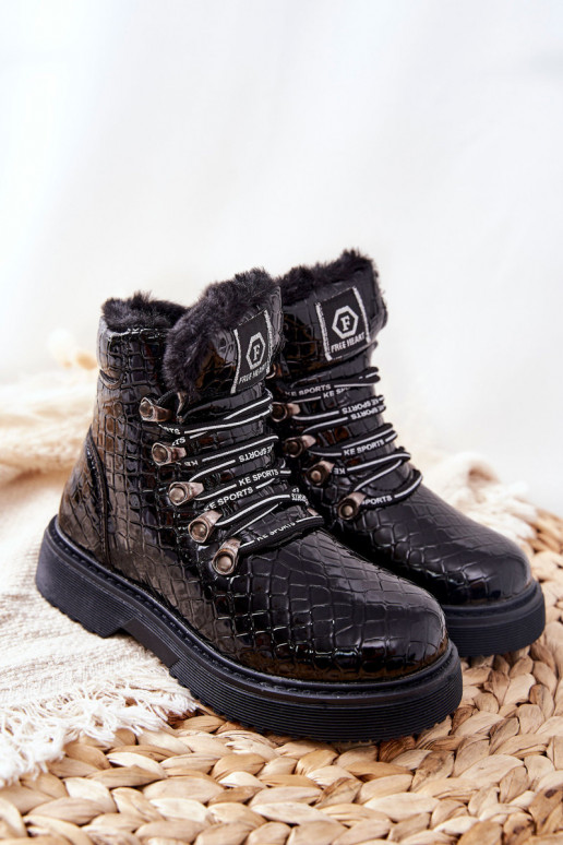 Stivali caldi per bambini con pelliccia all'interno Colore nero Doreen Stivali caldi per bambini con pelliccia all'interno Colore nero Doreen